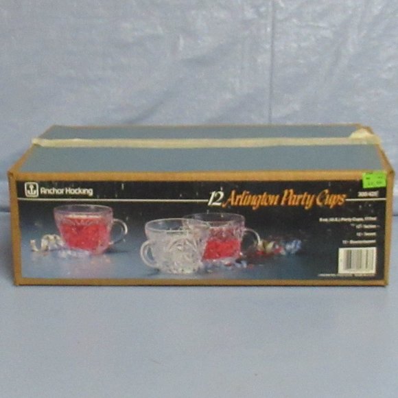 12 Anchor Hocking 6 oz Glasses Arlington Party Punch Cups NIB - Picture 1 of 3